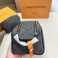 Louis Vuitton LV Unisex Dopp Kit Toilet Pouch Monogram Eclipse Coated Canvas (6)