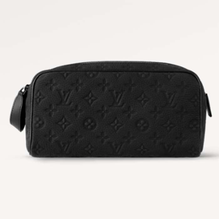 Louis Vuitton LV Unisex Dopp Kit Toilet Pouch Taurillon Monogram Leather Cowhide