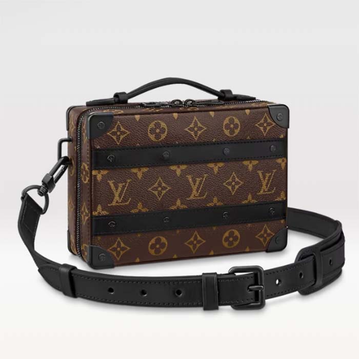 Louis Vuitton LV Unisex Handle Soft Trunk Monogram Macassar Coated Canvas Cowhide Leather
