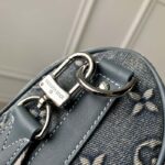 Louis Vuitton LV Unisex Keepall Bandoulière 25 Monogram Washed Denim Canvas Cowhide Leather - Image 9