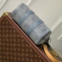 Louis Vuitton LV Unisex Keepall Bandoulière 25 Monogram Washed Denim Canvas Cowhide Leather (1)