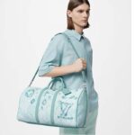 Louis Vuitton LV Unisex Keepall Bandoulière 50 Crystal Blue Monogram Aquagarden Coated Canvas – Image 11