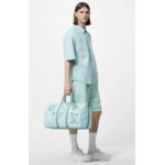 Louis Vuitton LV Unisex Keepall Bandoulière 50 Crystal Blue Monogram Aquagarden Coated Canvas – Image 12