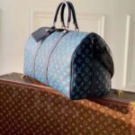 Louis Vuitton LV Unisex Keepall Bandoulière 50 Navy River Blue Calf Leather Cowhide – Bild 3