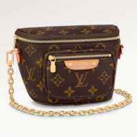 Louis Vuitton LV Unisex Mini Bumbag Brown Natural Cowhide Leather Monogram Coated Canvas (1)