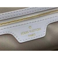 Louis Vuitton LV Unisex Neverfull MM Beige Lotus Cotton Cowhide Leather (10)