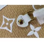 Louis Vuitton LV Unisex Neverfull MM Beige Lotus Cotton Cowhide Leather - Image 9