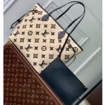 Louis Vuitton LV Unisex Neverfull MM Black Lotus Cotton Cowhide Leather - immagine 2