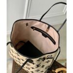 Louis Vuitton LV Unisex Neverfull MM Black Lotus Cotton Cowhide Leather - immagine 5