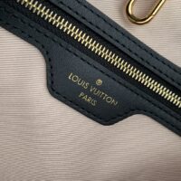 Louis Vuitton LV Unisex Neverfull MM Black Lotus Cotton Cowhide Leather (1)