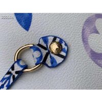 Louis Vuitton LV Unisex Neverfull MM Blue Monogram Coated Canvas Textile Lining (8)