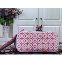 Louis Vuitton LV Unisex Neverfull MM Pink Monogram Coated Canvas Textile Lining (10)