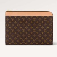 Louis Vuitton LV Unisex Pochette Jour Monogram Coated Canvas Aged Cowhide Leather