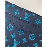 Louis Vuitton LV Unisex Trio Messenger Navy River Blue Calf Leather Textile Lining (8)