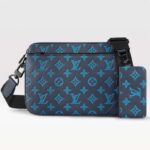 Louis Vuitton LV Unisex Trio Messenger-väska i marinblått kalvläder i textilfoder