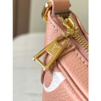 Louis Vuitton LV Women Bagatelle Mini Hobo Handbag Pink Embossed Grained Cowhide Leather (1)