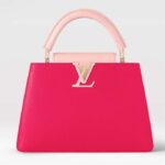 Louis Vuitton LV Women Capucines BB Handbag Magenta Jasmine Pink Taurillon Cowhide Leather