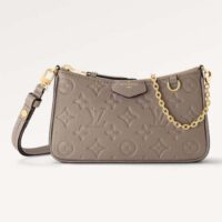 Louis Vuitton LV Women Easy Pouch On Strap Beige Embossed Monogram Empreinte Cowhide Leather