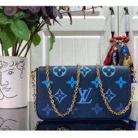 Louis Vuitton LV Women Félicie Pochette Gradient Blue Monogram Grained Cowhide Leather (7)