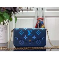 Louis Vuitton LV Women Félicie Pochette Gradient Blue Monogram Grained Cowhide Leather (7)