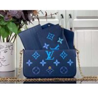 Louis Vuitton LV Women Félicie Pochette Gradient Blue Monogram Grained Cowhide Leather (7)