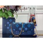 Louis Vuitton LV Women Félicie Pochette Gradient Blue Monogram Grained Cowhide Leather - Image 3