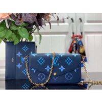 Louis Vuitton LV Women Félicie Pochette Gradient Blue Monogram Grained Cowhide Leather (7)