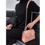 Louis Vuitton LV Women Lockme Ever Mini Handbag Pink Grained Calf Leather - Image 13