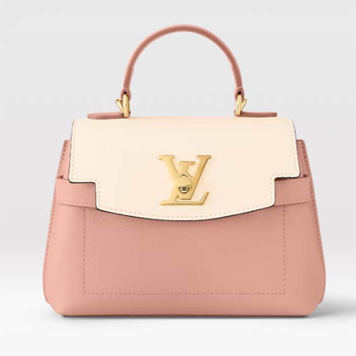 Louis Vuitton LV Women Lockme Ever Mini Handbag Rose Quartz Trianon Grained Calf Leather