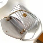 Louis Vuitton LV Women New Wave Chain Bag MM Metallic Gray Quilted Cowhide Leather - immagine 6