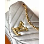Louis Vuitton LV Women New Wave Chain Bag MM Metallic Gray Quilted Cowhide Leather - immagine 8