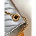 Louis Vuitton LV Women New Wave Chain Bag MM Metallic Gray Quilted Cowhide Leather - immagine 9