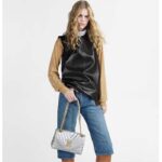 Louis Vuitton LV Women New Wave Chain Bag MM Metallic Gray Quilted Cowhide Leather - immagine 13