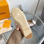 Louis Vuitton LV Women Nina Flat Ballerina Nude Pink Monogram Embossed Calf Leather Bow - Image 10