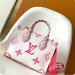 Louis Vuitton LV Women Onthego PM Pink Monogram Coated Canvas Textile Lining - Image 3