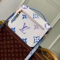 Louis Vuitton LV Women Pochette Métis MM Blue Monogram Coated Canvas (7)