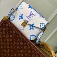 Louis Vuitton LV Women Pochette Métis MM Blue Monogram Coated Canvas (7)