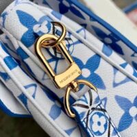 Louis Vuitton LV Women Pochette Métis MM Blue Monogram Coated Canvas (7)