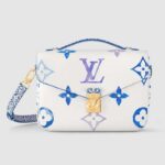 Louis Vuitton LV Pochette Métis MM da donna in tela rivestita Monogram blu