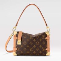 Louis Vuitton LV Women Side Trunk Monogram Coated Canvas Cowhide Leather (7)