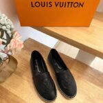 Louis Vuitton LV Women Starboard Flat Espadrille Black Lamb Leather Rubber - Imagen 4
