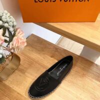 Louis Vuitton LV Women Starboard Flat Espadrille Black Lamb Leather Rubber (8)
