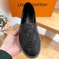 Louis Vuitton LV Women Starboard Flat Espadrille Black Lamb Leather Rubber (8)