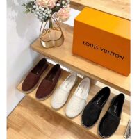 Louis Vuitton LV Women Starboard Flat Espadrille Black Lamb Leather Rubber (8)