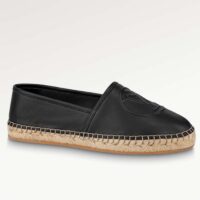 Louis Vuitton LV Women Starboard Flat Espadrille Black Lamb Leather Rubber