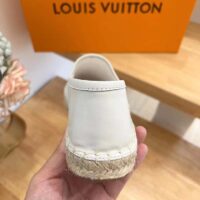 Louis Vuitton LV Women Starboard Flat Espadrille Ivory White Lamb Leather Rubber (8)