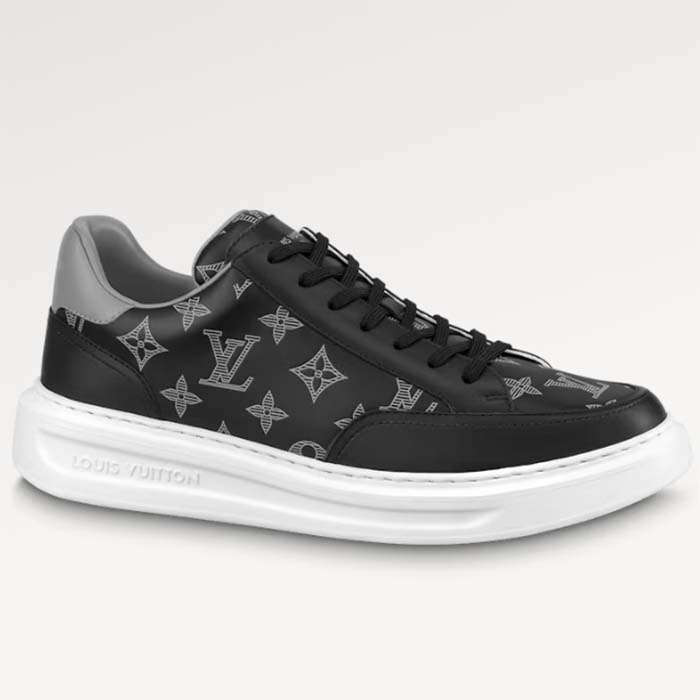 Louis Vuitton Unisex Beverly Hills Sneaker Black Monogram-Printed Calf Leather Rubber Outsole