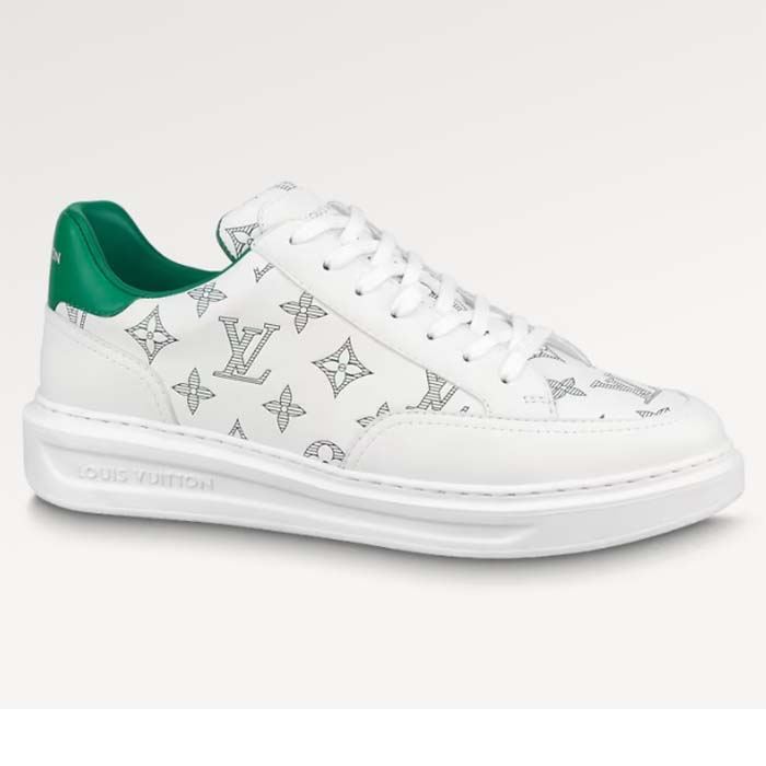 Louis Vuitton Unisex Beverly Hills Sneaker Green Monogram-Printed Calf Leather Rubber Outsole