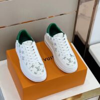 Louis Vuitton Unisex Beverly Hills Sneaker Green Monogram-Printed Calf Leather Rubber Outsole (10)