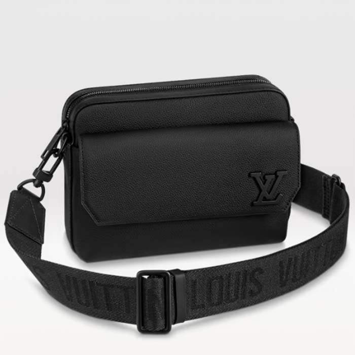 Louis Vuitton Unisex LV Fastline Messenger Black Cowhide Leather Zipped Closure